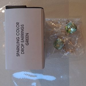 Sparkling color drop earrings